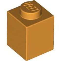 3005-31G Steen 1x1 oranje, midden gebruikt *1A004