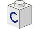 3005-C-1G Steen 1x1 met letter C wit gebruikt *5V01-06