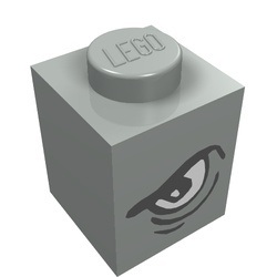 3005pb001-9 Steen 1x1 oog links lichtgrijs (klassiek) NIEUW *