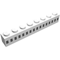 3008p22-1G Steen 1x8 met 16 raampjes wit gebruikt *5V08-01