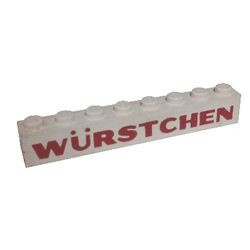 3008pb016-1G Steen 1x8 WÜRTSCHEN dikke letters wit gebruikt *5V08-02