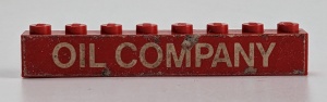 3008pb099-1G Steen 1x8 OIL COMPANY (Sticker) rood gebruikt *5V08-06