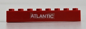 3008pb113-5G Steen 1x8 ATLANTIC (Sticker) rood gebruikt *5V08-07