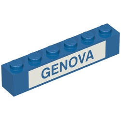 3009pb019-7G Steen 1x6 GENOVA blauw gebruikt *5V06-09