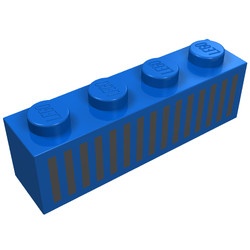 3010p04-7G Steen 1x4 met 15 zwarte streepjes blauw gebruikt *5V04-13