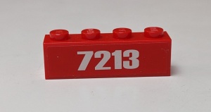 3010pb155-5G Steen 1x4 witte 7213 (Sticker) rood gebruikt *5V04-11