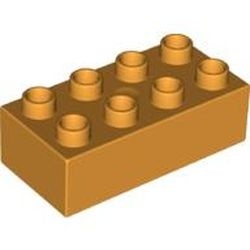 3011-31G DUPLO steen 2x4 (LET OP: DUPLO IS VRIJWEL ALTIJD PAKKETPOST) oranje, midden NIEUW *