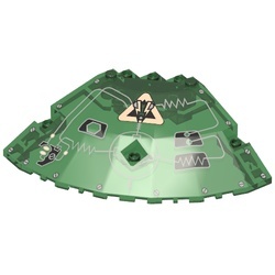 30117pb03R-20G Paneel 10x10x2 1/3 schotel-top Insectoid Model RECHTS transparant groen gebruikt *