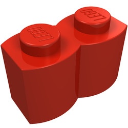 30136-5 Steen 1x2 gewelfd (pallisaden) rood NIEUW *1B042