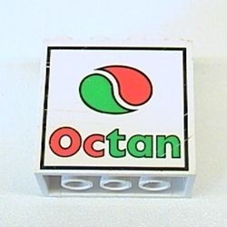 30144pb008-1G Steen 2x4x3 met Octan Logo wit gebruikt *5V000