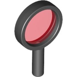 30152c02-11 Loupe met transparant rood glas zwart gebruikt *1E019