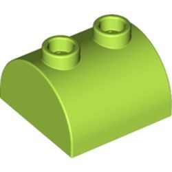 30165-34 Steen 2x2 halfronde kop, 2 noppen bovenop lime NIEUW *1B075