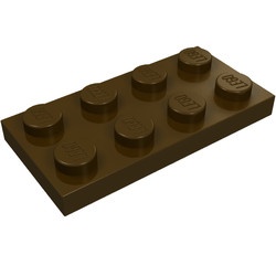3020-120 Platte plaat 2x4 bruin, donker NIEUW *1B205