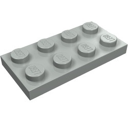 3020-9G Platte plaat 2x4 lichtgrijs (klassiek) gebruikt *1B364