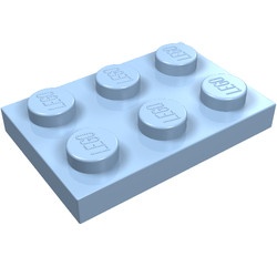 3021-105 Platte plaat 2x3 blauw, lichthelder NIEUW *1B202