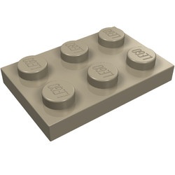 3021-69 Platte plaat 2x3 crème,donker NIEUW *1B202