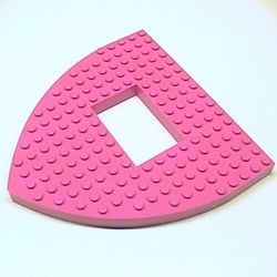 30216-47G Boeg 16x16x1 (Belville set 5848) roze, donker gebruikt *