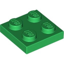 3022-6B BULK: 100x Platte plaat 2x2 groen NIEUW *1B198