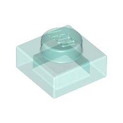 3024-15G Platte plaat 1x1 transparant lichtblauw gebruikt *1B367