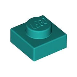 3024-39 Platte plaat 1x1 turquoise, donker NIEUW *1B168