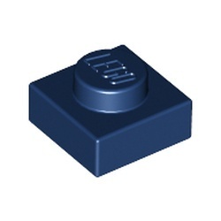 3024-63 Platte plaat 1x1 blauw, donker NIEUW *1B166