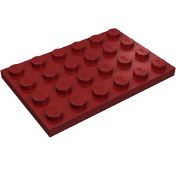 3032-59 Platte plaat 4x6 rood, donker NIEUW *5K0000