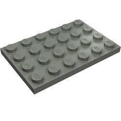 3032-85 Platte plaat 4x6 grijs, donker (blauwachtig) NIEUW *5K0000