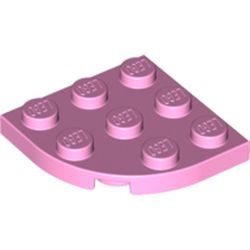 30357-104 Platte plaat 3x3 afgeronde hoek roze, helder NIEUW *1B234