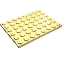 3036-33G Platte plaat 6x8 geel, licht gebruikt *1A043