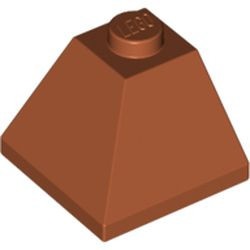3045-68 Dakpan 45 graden 2x2 hoek buitenzijde oranje, donker NIEUW *1B213