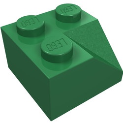 3046a-6G Dakpan 45 graden 2x2 hoek binnenzijde voor oa dakkapel zie 3049 voor nok groen gebruikt *1D033