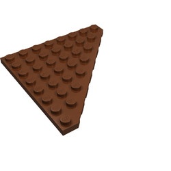 30504-88 Platte plaat 8x8 afgekapte hoek bruin, roodachtig NIEUW *5A036