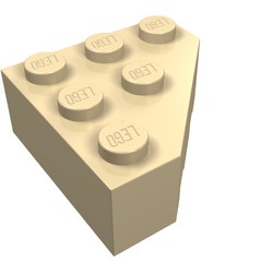 30505-2G Wigsteen 3x3 facet crème gebruikt *5K0000