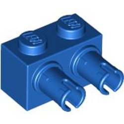 30526-7 Steen 1x2 met TWEE pinnen blauw NIEUW *1B043