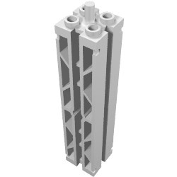 30646a-1G Pilaar 2x2x8 2 kanten glad groeven 2 kanten vakwerk wit gebruikt *