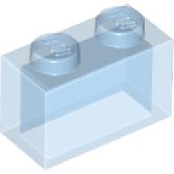 3065-74 Steen 1x2 zonder centrale versterking transparant middenblauw NIEUW *