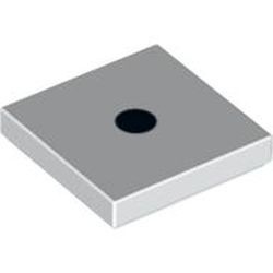 3068bpb0343-1G Tegel 2x2 1 zwarte punt wit gebruikt *5T05-10