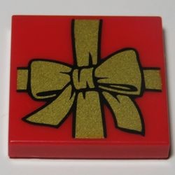 3068bpb0786-5G Tegel 2x2 cadeautje rood gebruikt *5T05-25
