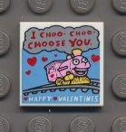 3068bpb0841-1 Tegel 2x2 Choo-choo-choose you (trein) wit NIEUW *