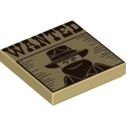 3068bpb0901-2G Tegel 2x2 - WANTED' Western crème gebruikt *5T05-24