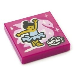 3068pb1542-71 Tegel 2x2 Beatbit Album Cover - Ballerina magenta NIEUW *