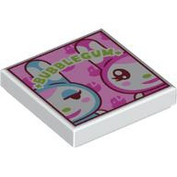 3068pb2353-1 Tegel 2x2 Koningen, bubble gum wit NIEUW *