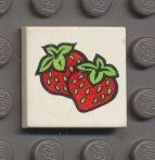 3068pb25-1G Tegel 2x2 Aardbei wit gebruikt *5T05-14