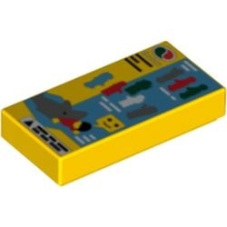 3069bpb0300-3 Tegel 1x2 met Octan Logo en Minifiguur geel NIEUW *