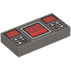 3069pb0777-85 Tegel 1x2 SW controlepaneel grijs, donker (blauwachtig) NIEUW *1L000