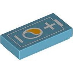 3069pb1065-153 Tegel 1x2 Auto batterij met OctanE logo blauw, donkerazuur NIEUW *1L000