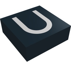 3070bpb029-11 Tegel 1x1 letter U zwart NIEUW *
