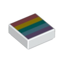3070bpb133-1 Tegel 1x1 Regenboog wit NIEUW *
