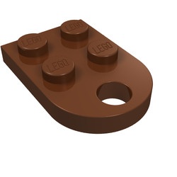 3176-88 Platte plaat 2x2 met gat voor trekhaak (oog) bruin, roodachtig NIEUW *1B326