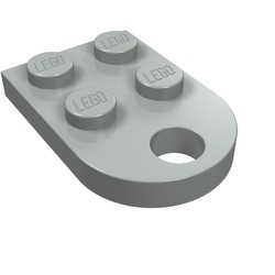3176-9 Platte plaat 2x2 met gat voor trekhaak (oog) lichtgrijs (klassiek) NIEUW *1B326